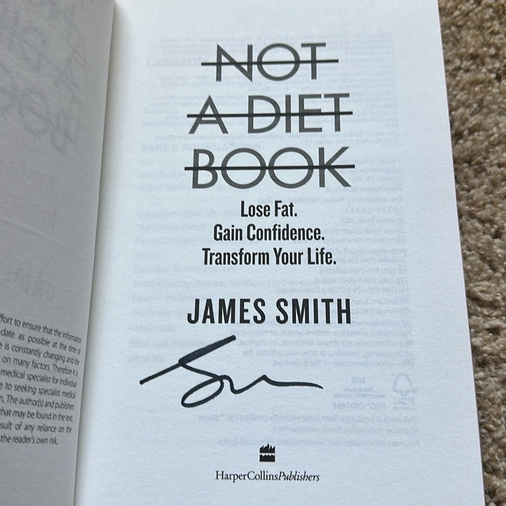 James Smith Not A Diet Book Signed Copy - Picture 3 of 5